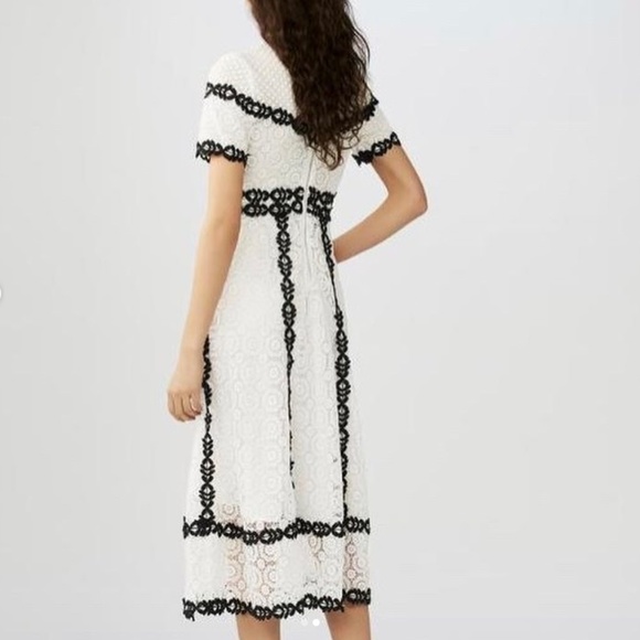 Maje White Lace Midi Dress - Picture 2 of 7
